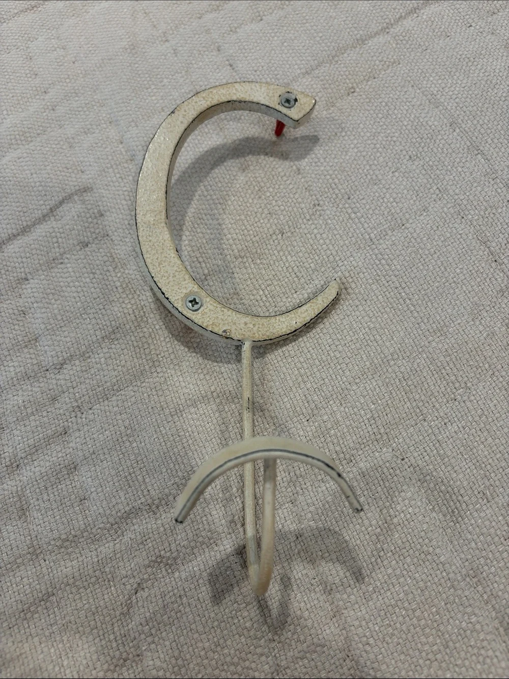 Anthropologie Hallie monogram letter C Cream Wall Hook